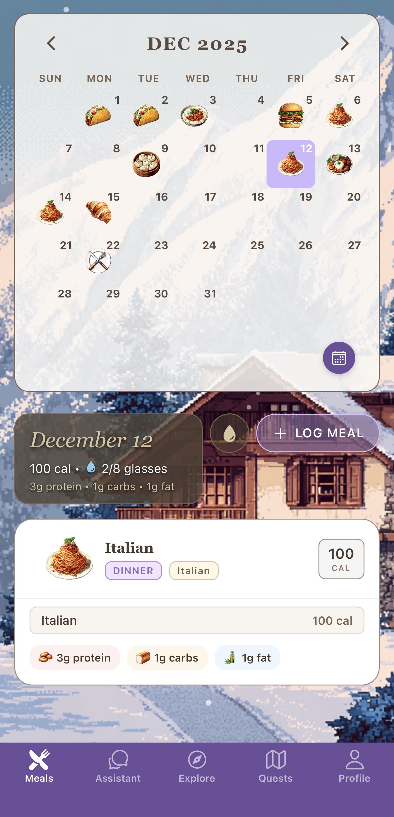 Meals Calendar